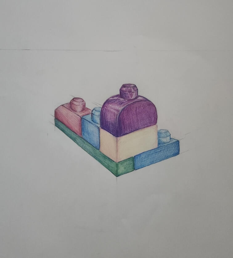 2-point perspective, color pencil 2-point perspective, color pencil